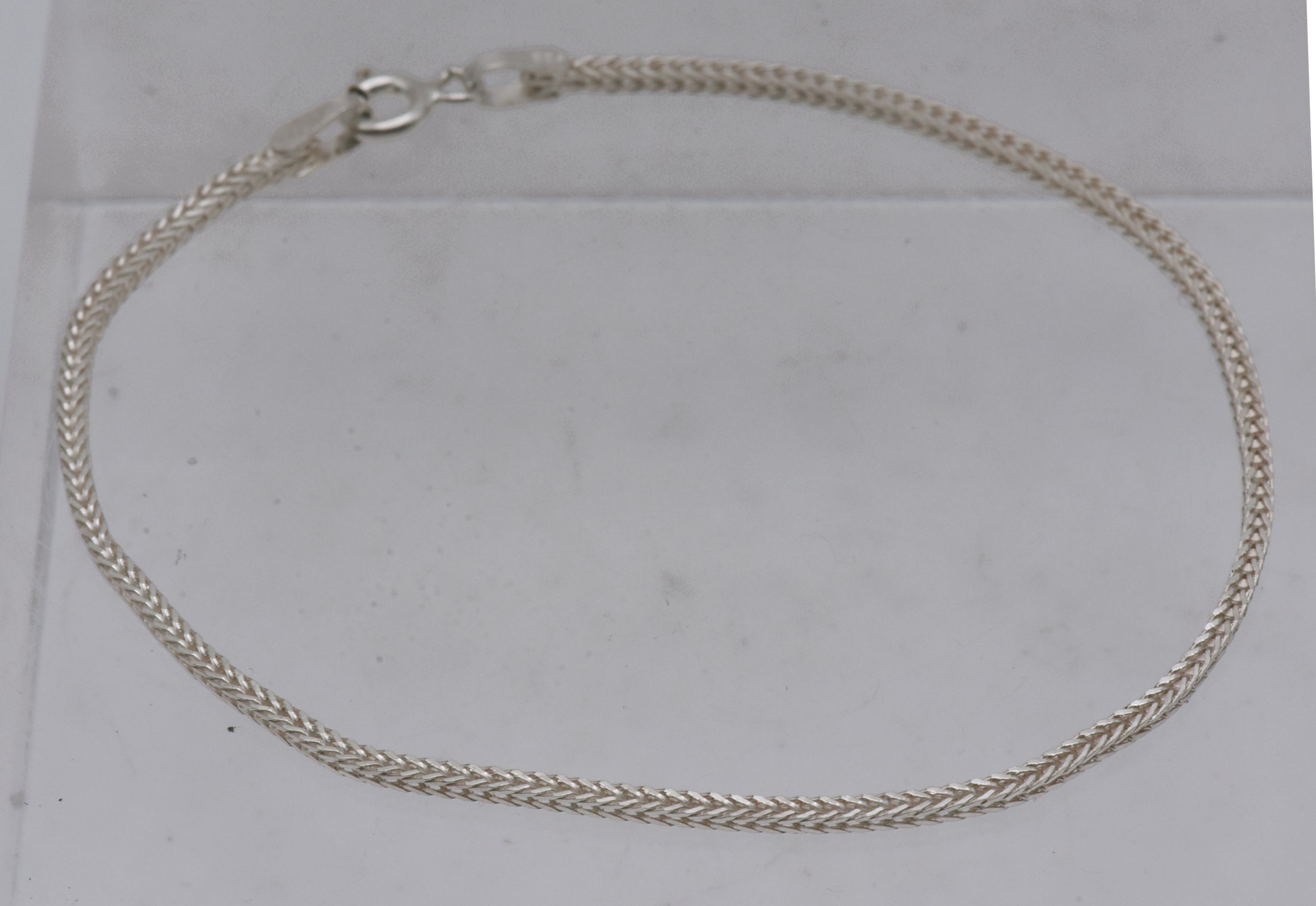 Vintage Sterling Silver Squared Mesh Chain Bracelet - 7.5"