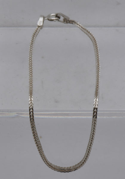 Vintage Sterling Silver Squared Mesh Chain Bracelet - 7.5"