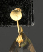 Vintage 14k Large Pear Cut Smoky Quartz Screw Back Dangle Earrings