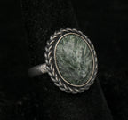Vintage Seraphinite and Sterling Silver Handmade Ring - Size 7.75