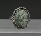 Vintage Seraphinite and Sterling Silver Handmade Ring - Size 7.75