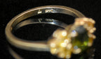 Vintage 14k Green and Yellow Sapphires Ring - Size 6.75