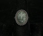 Vintage Seraphinite and Sterling Silver Handmade Ring - Size 7.75
