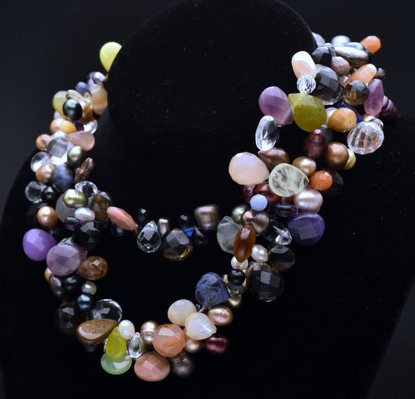 Gemstone Collection Drape Beaded Necklace - 52"