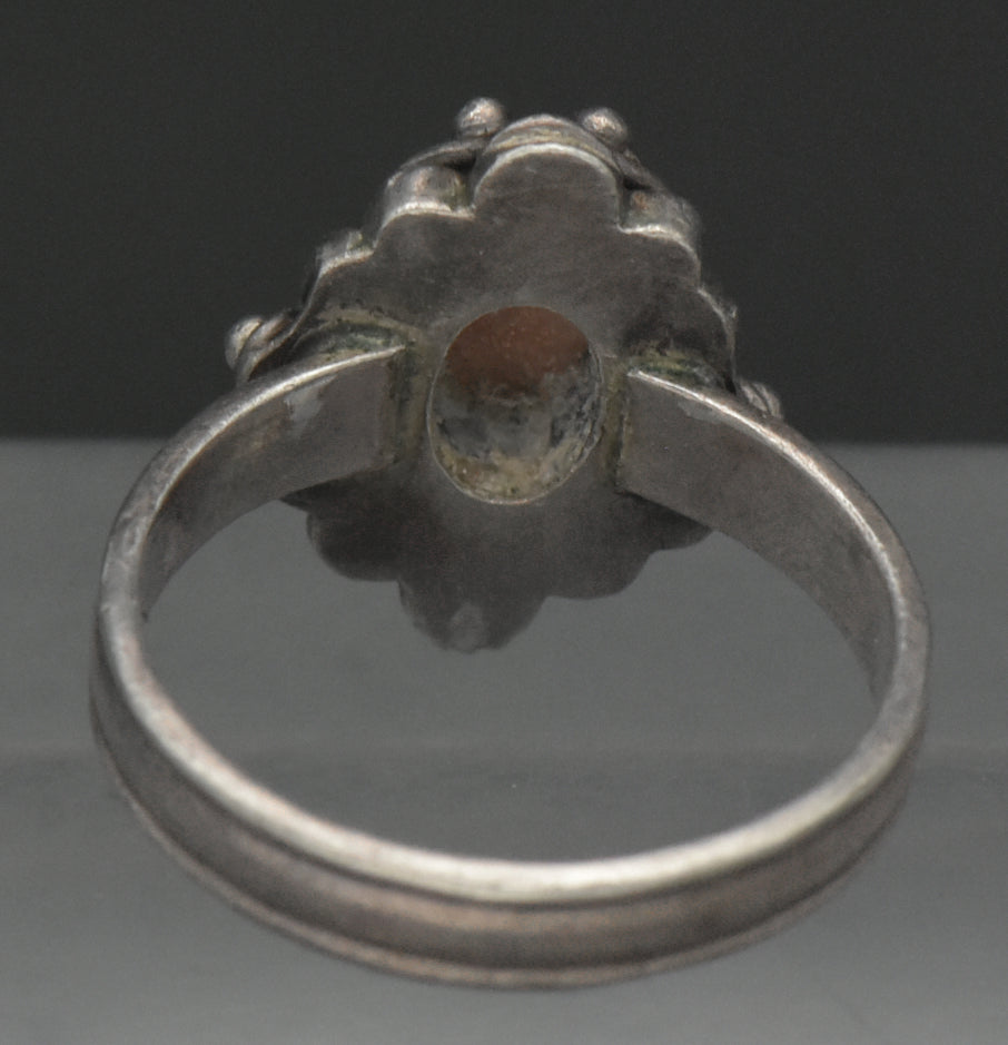 Vintage Handmade Sunstone Sterling Silver Ring - Size 7.5