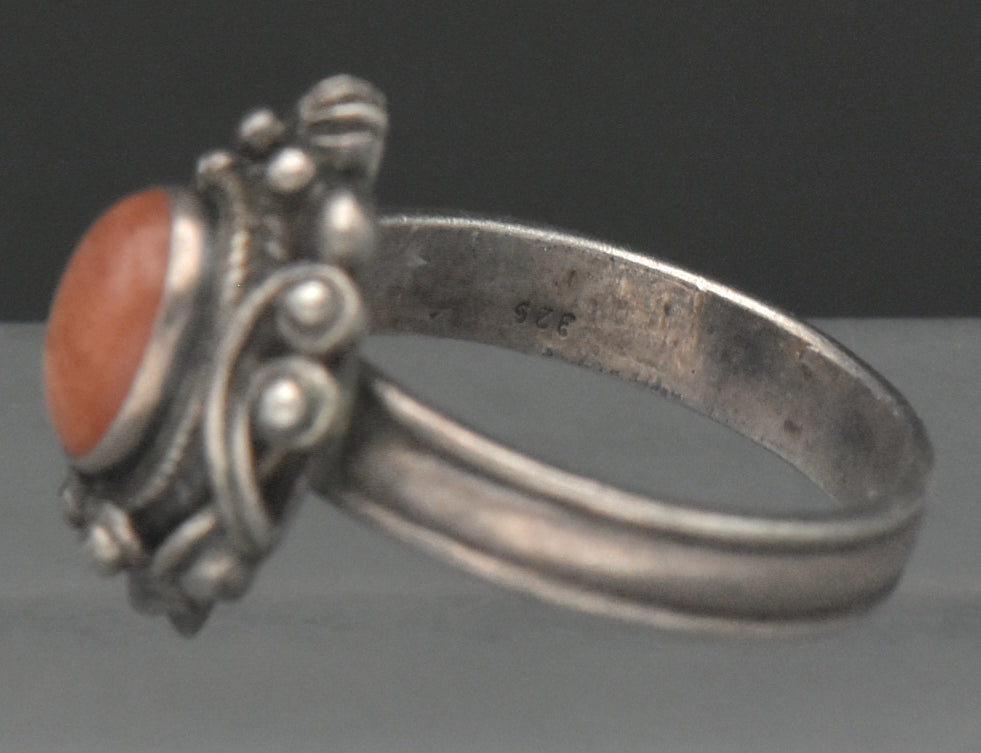 Vintage Handmade Sunstone Sterling Silver Ring - Size 7.5
