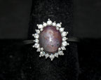 Vintage Star Sapphire/Ruby Sterling Silver Ring - Size 10