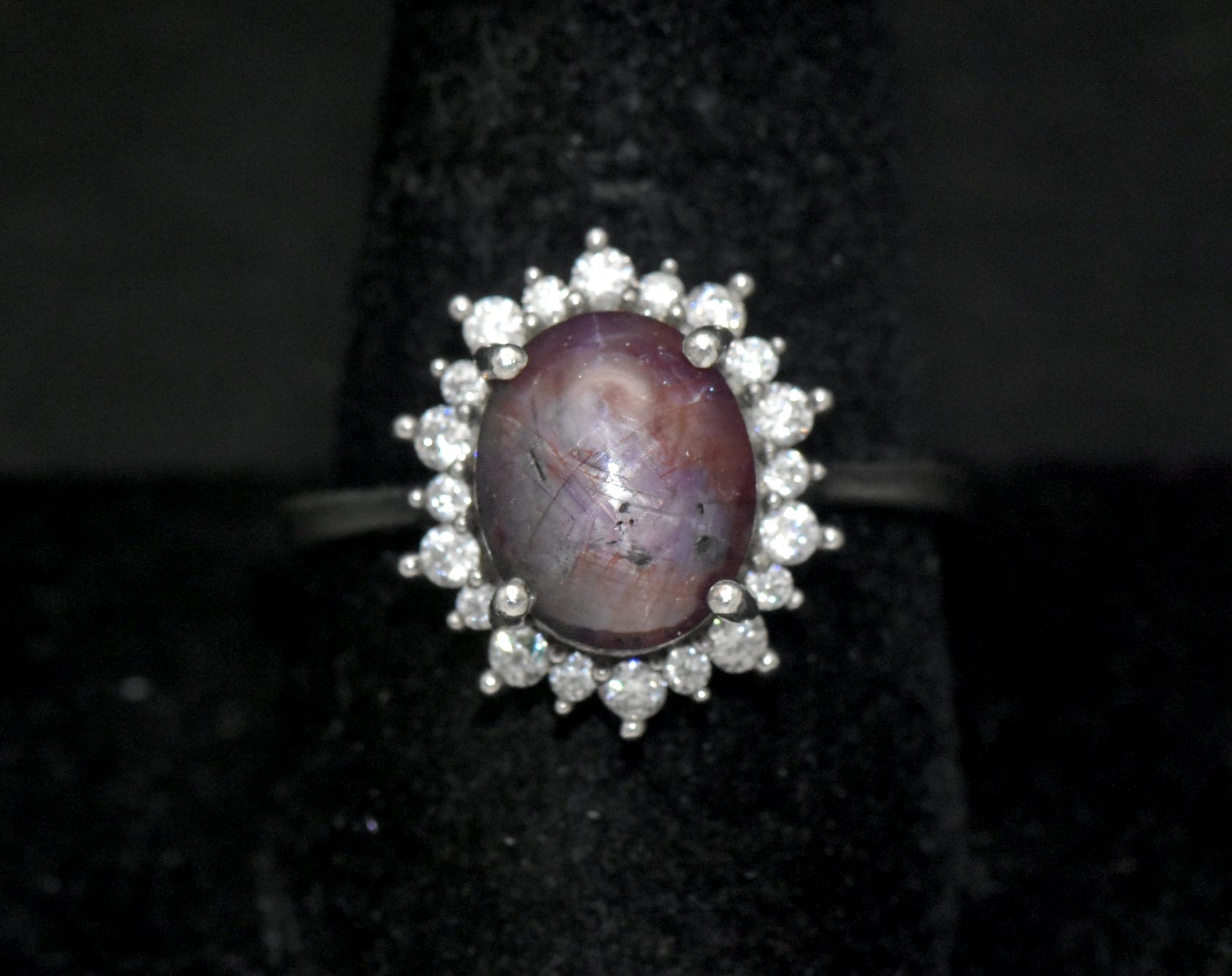 Vintage Star Sapphire/Ruby Sterling Silver Ring - Size 10