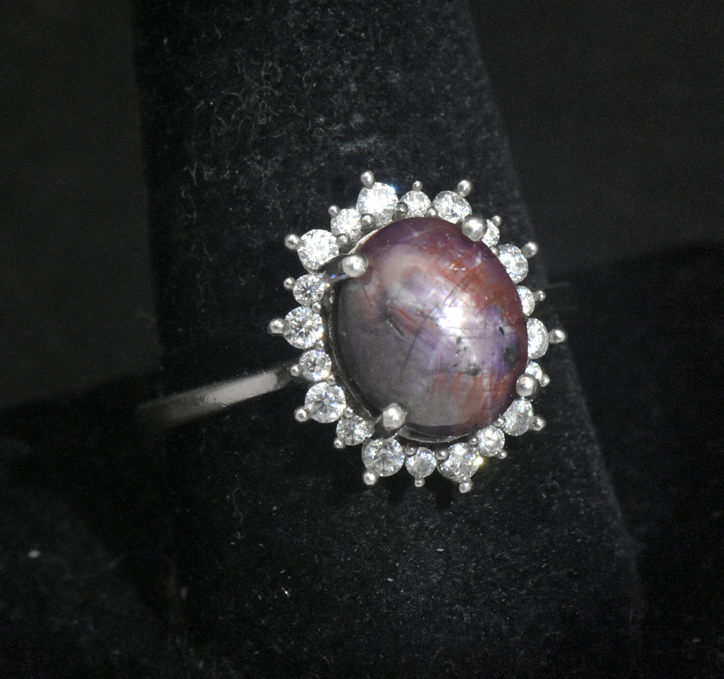 Vintage Star Sapphire/Ruby Sterling Silver Ring - Size 10