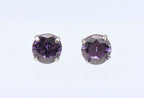 Vintage Imitation Amethyst Stud Earrings