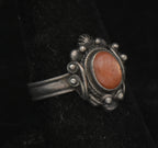 Vintage Handmade Sunstone Sterling Silver Ring - Size 7.5