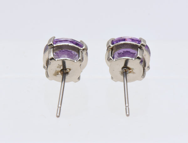 Vintage Imitation Amethyst Stud Earrings