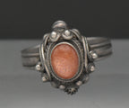 Vintage Handmade Sunstone Sterling Silver Ring - Size 7.5