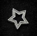 Vintage 10k White Gold and Diamonds Star Slide Pendant