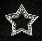 Vintage 10k White Gold and Diamonds Star Slide Pendant