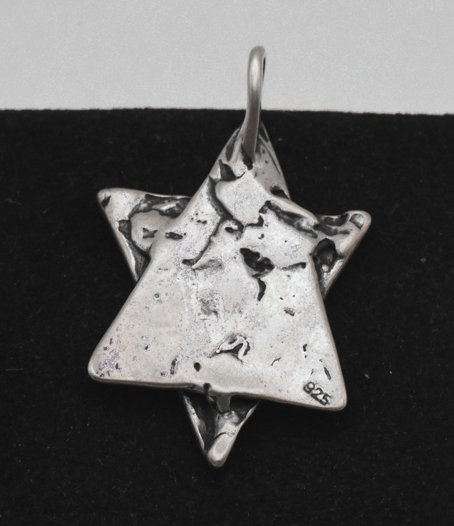 Vintage Sterling Silver Star of David Modernist Pendant