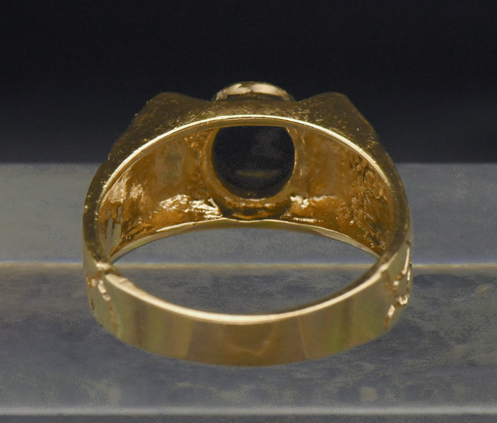 Vintage Synthetic Star Sapphire Gold Plated Salesman Sample Ring - Size 10