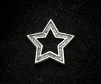 Vintage 10k White Gold and Diamonds Star Slide Pendant