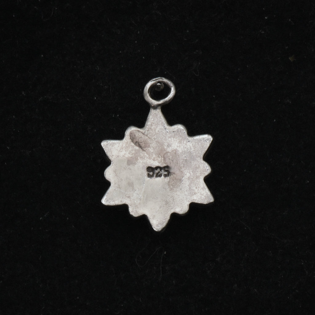 Vintage Sterling Silver and Red Enamel Pendant