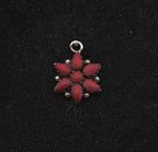 Vintage Sterling Silver and Red Enamel Pendant