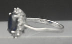 Stauer - Vintage Sapphire and CZ Sterling Silver Halo Ring - Size 6.75