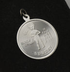 Vintage Sterling Silver "Sunday's Child" Birthday Charm Inscribed