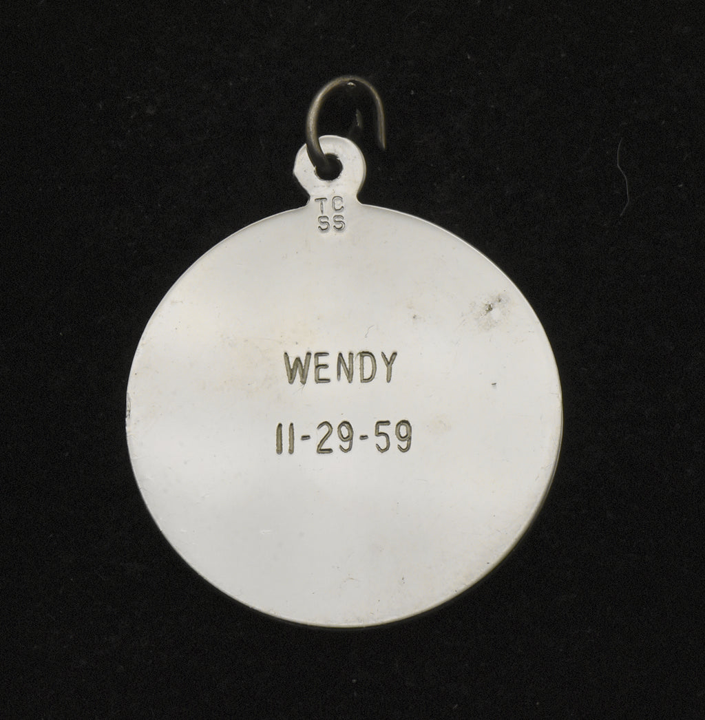 Vintage Sterling Silver "Sunday's Child" Birthday Charm Inscribed