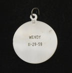 Vintage Sterling Silver "Sunday's Child" Birthday Charm Inscribed