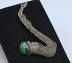 Grady Alexander - Vintage Handmade Sterling Silver and Malachite Saxophone Brooch