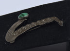 Grady Alexander - Vintage Handmade Sterling Silver and Malachite Saxophone Brooch