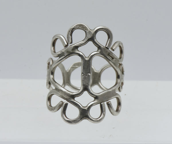 Vintage Handmade Sterling Silver Finger Ring - Size 6.25
