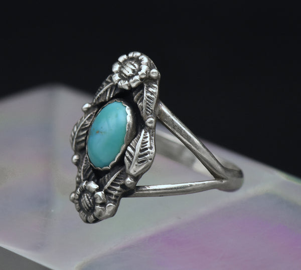 Prairie Fire - Vintage Turquoise Sterling Silver Ring - Size 7