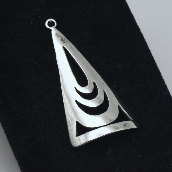 Vintage Handmade Sterling Silver Modern Design Pendant