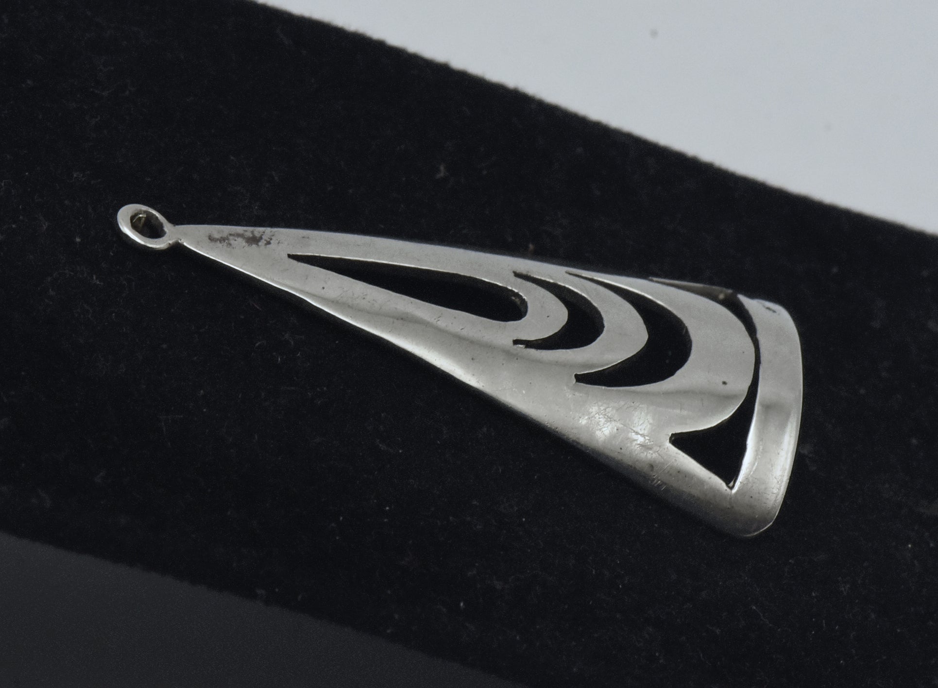 Vintage Handmade Sterling Silver Modern Design Pendant