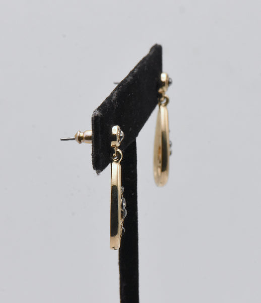 Vintage Gold Tone Metal Earrings
