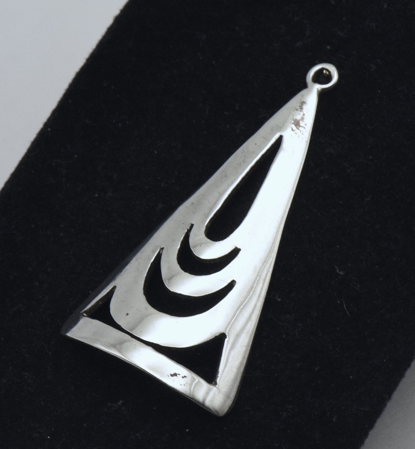 Vintage Handmade Sterling Silver Modern Design Pendant