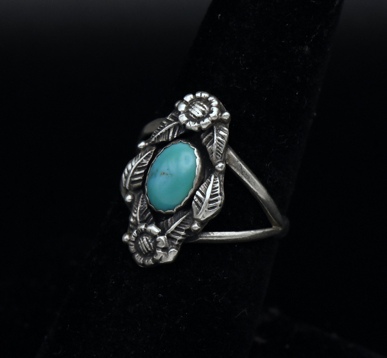 Prairie Fire - Vintage Turquoise Sterling Silver Ring - Size 7