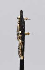 Vintage Gold Tone Metal Earrings