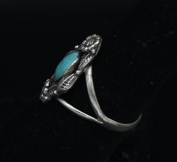 Prairie Fire - Vintage Turquoise Sterling Silver Ring - Size 7