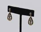 Vintage Gold Tone Metal Earrings