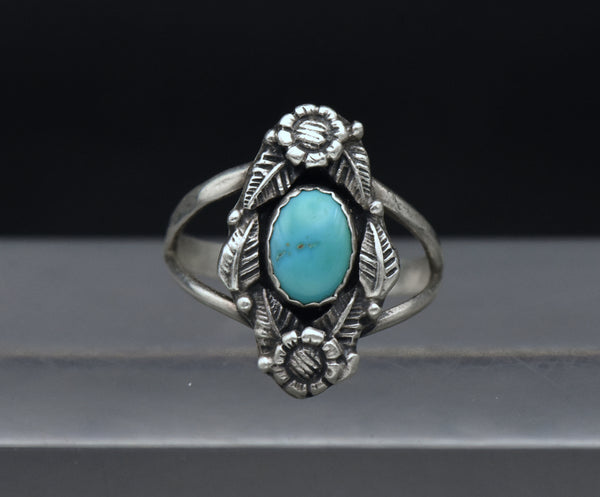 Prairie Fire - Vintage Turquoise Sterling Silver Ring - Size 7