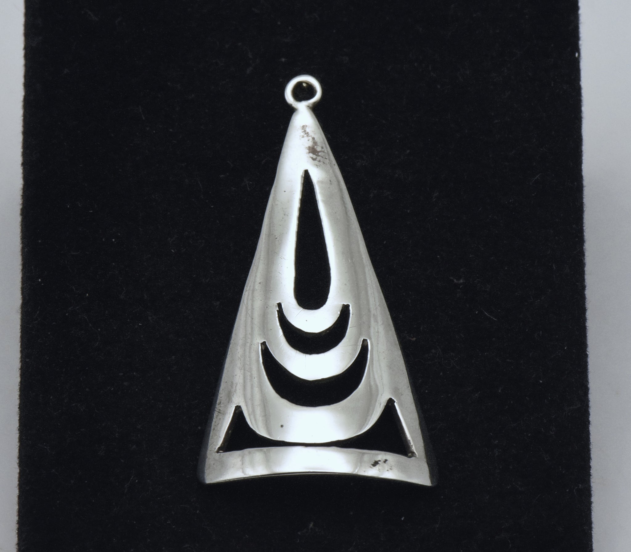 Vintage Handmade Sterling Silver Modern Design Pendant