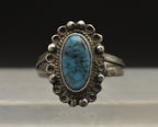 Vintage Handmade Sterling Silver Faux Turquoise Ring - Size 5.5