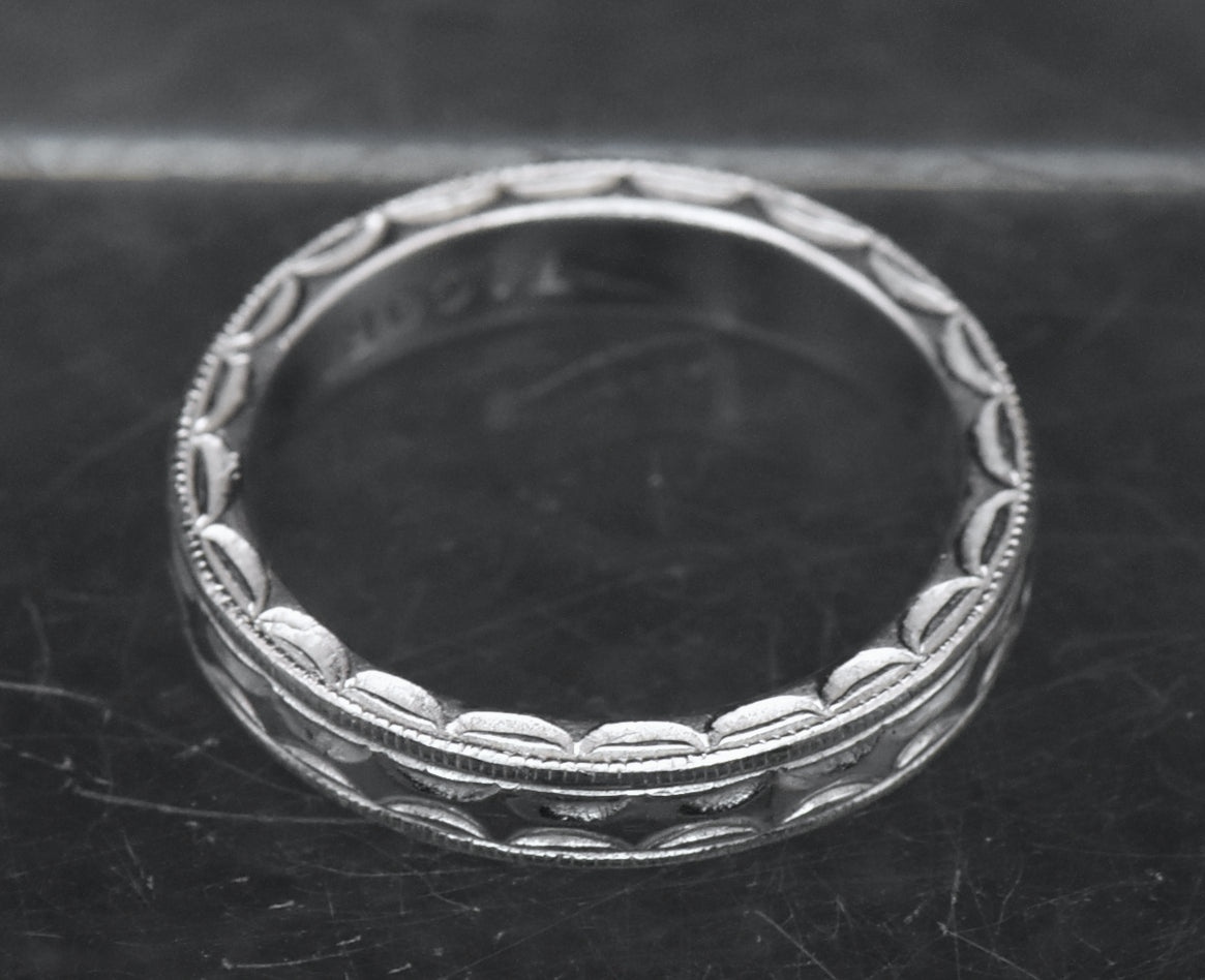 Tacori - Vintage Sterling Silver Engraved Band - Size 7