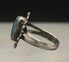 Vintage Handmade Sterling Silver Faux Turquoise Ring - Size 5.5