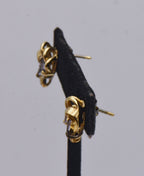 Vintage Tanzanite and Diamond Gold Plated Sterling Silver Stud Earrings