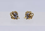 Vintage Tanzanite and Diamond Gold Plated Sterling Silver Stud Earrings