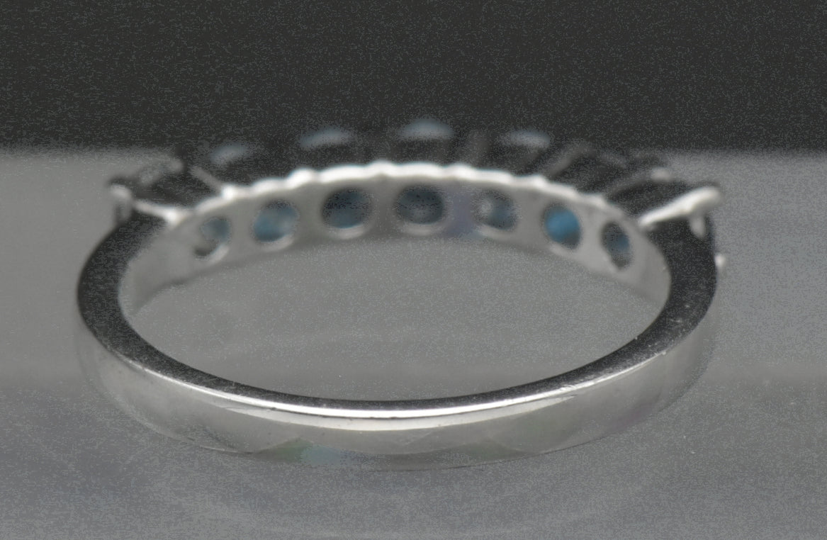 Vintage Sterling Silver Blue Topaz Ring - Size 7