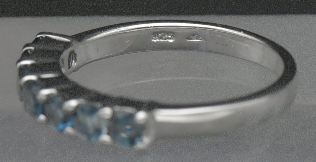 Vintage Sterling Silver Blue Topaz Ring - Size 7