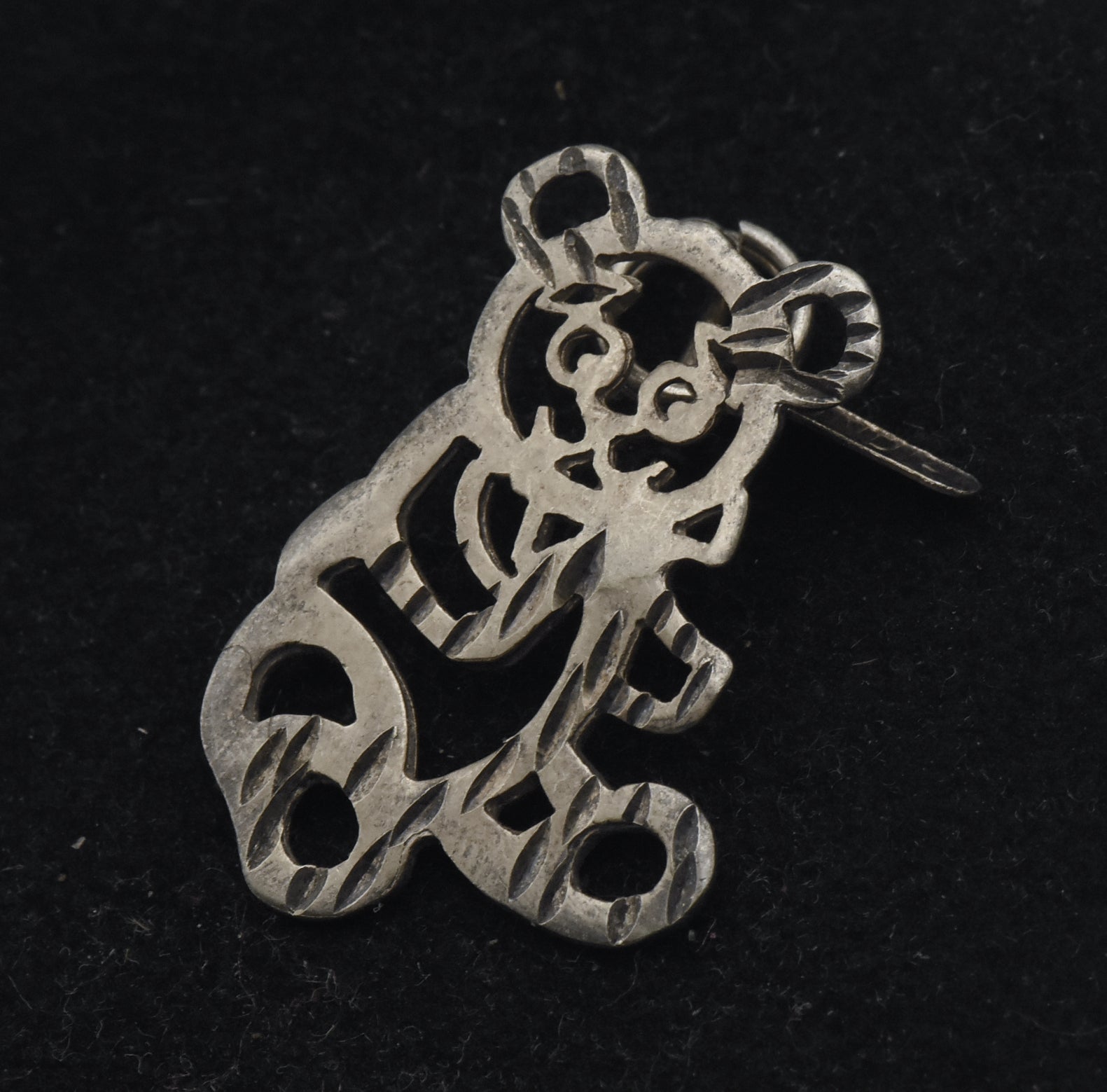 Vintage Sterling Silver Teddy Bear Pendant